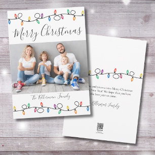 Frohe Weihnachten Farbige Festtagslichter Fotokart