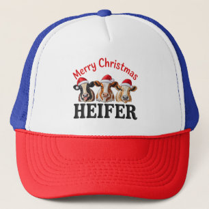 Frohe Weihnachten Färse Lustige Kuh Weihnachten Fe Truckerkappe