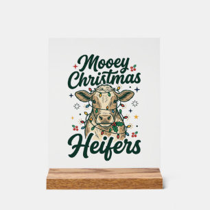 Frohe Weihnachten Färsen Lustiges Kuh-Weihnachtsde Acrylschild
