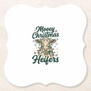 Frohe Weihnachten Färsen Lustiges Kuh-Weihnachtsde Untersetzer