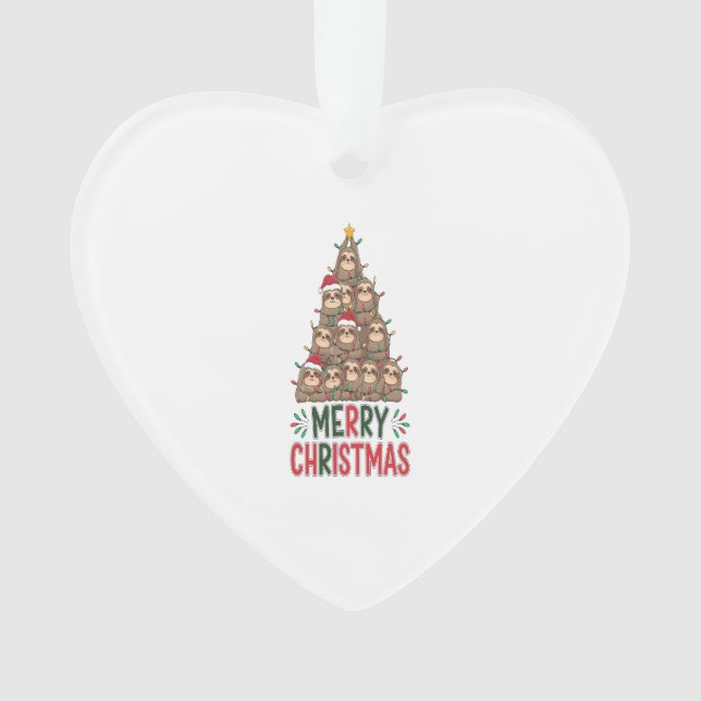 Frohe Weihnachten Faultier Baum Ornament (Vorderseite)