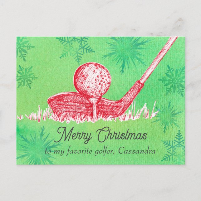 Frohe Weihnachten Favorite Golfer Club Individuell (Vorderseite)