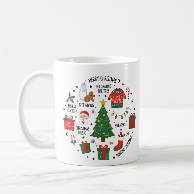 Frohe Weihnachten | Feiertag für die Familie Kaffeetasse (Links)