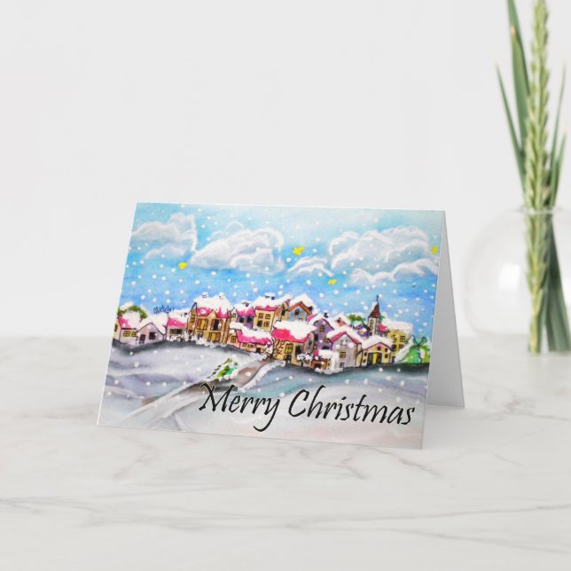 Frohe Weihnachten! Feiertagskarte (Vorderseite)