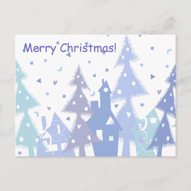 Frohe Weihnachten! Feiertagspostkarte (Vorderseite)