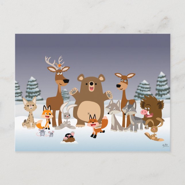 Frohe Weihnachten! Feiertagspostkarte (Vorderseite)