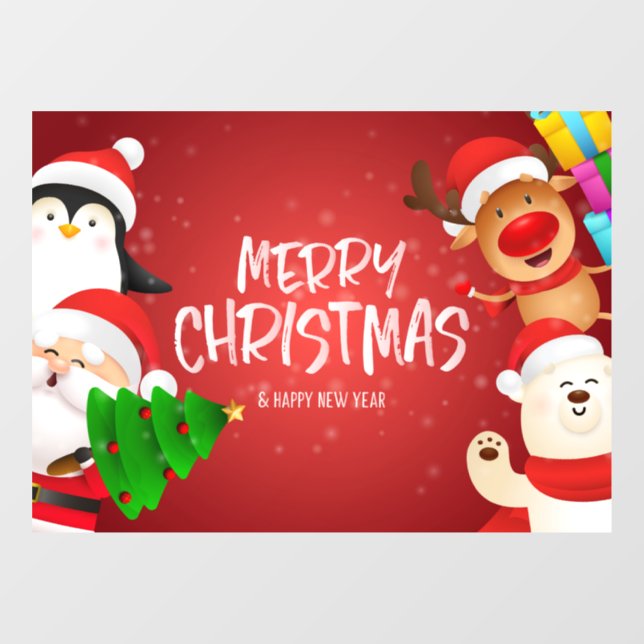 "Frohe Weihnachten" Fensteraufkleber (Blatt)