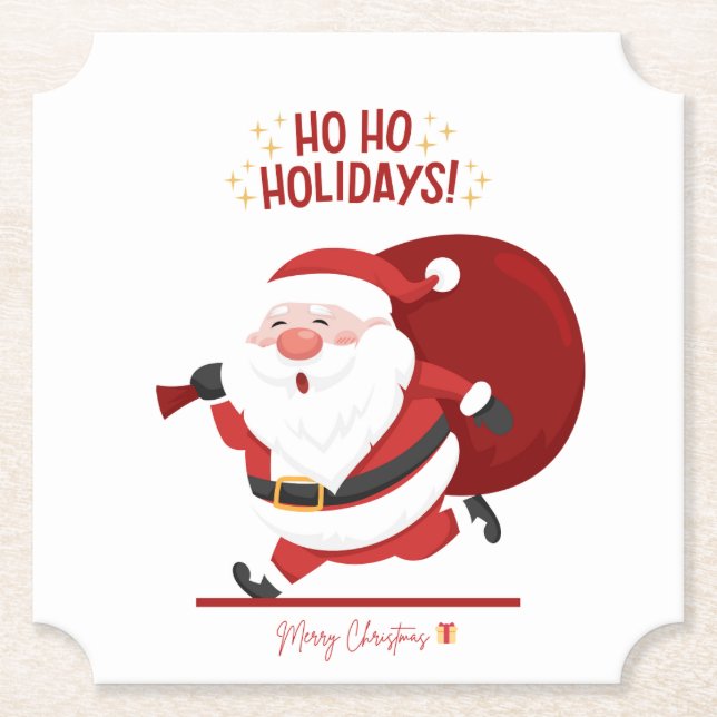 Frohe Weihnachten - festes Papier Untersetzer Desi (Vorderseite)
