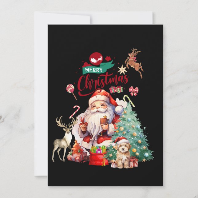 Frohe Weihnachten Festival 2024 Santa Einladung (Vorderseite)