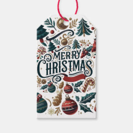 Frohe Weihnachten Festlich & Bunt Geschenkanhänger