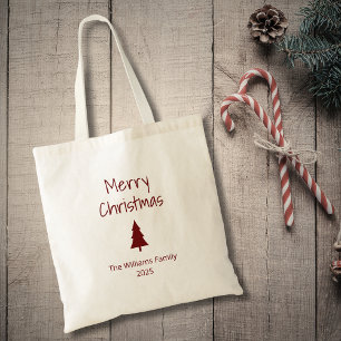 Frohe Weihnachten festliche Evergreen Tree Tragetasche