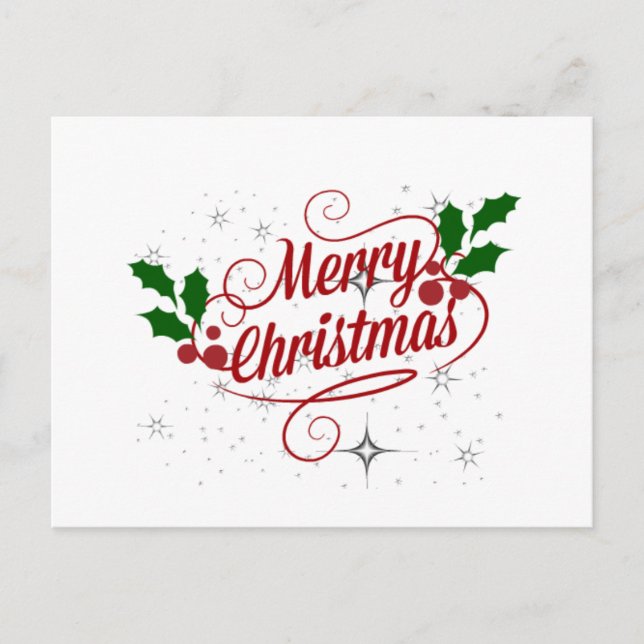 Frohe Weihnachten, festliche Feiertage Postkarte (Vorderseite)
