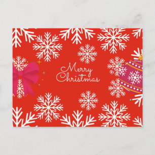 Frohe Weihnachten Festliche Schneeflocken und Orna Postkarte