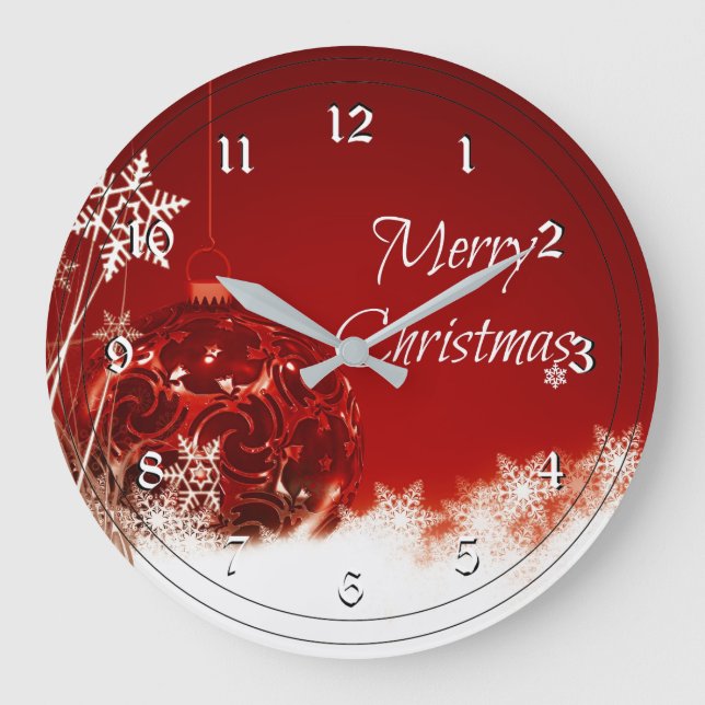 Frohe Weihnachten, festliche Urlaubsplanung Große Wanduhr (Vorderseite)