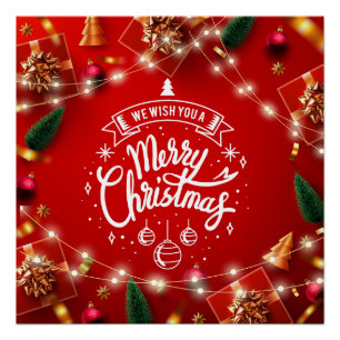Frohe Weihnachten Festliche Weihnachtsdekorationen Poster