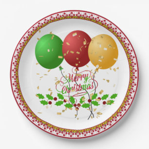 Frohe Weihnachten, festliches Design, Pappteller