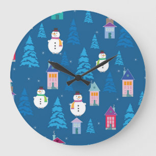 Frohe Weihnachten Festliches Musterdesign Große Wanduhr