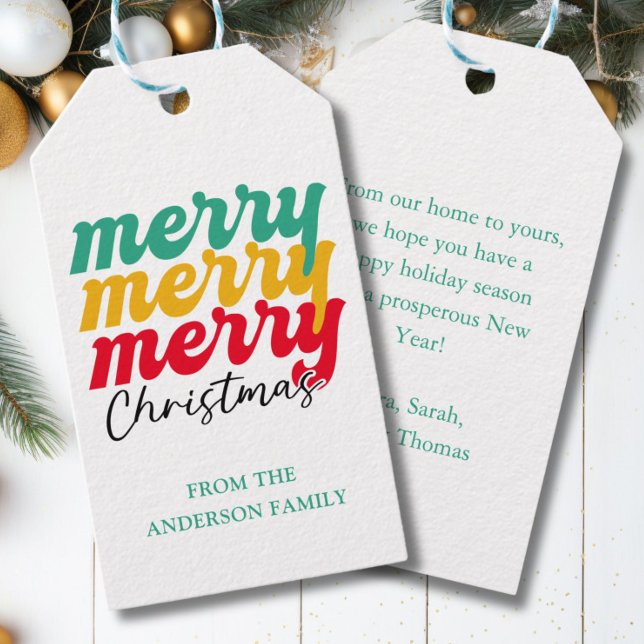 Frohe Weihnachten! Fetttypografie Geschenkanhänger (Von Creator hochgeladen)