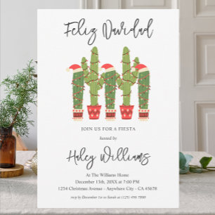 Frohe Weihnachten Fiesta Watercolor Kaktus Weihnac Einladung