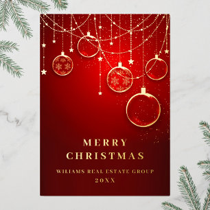 Frohe Weihnachten Firmengrüße Gold Folien Feiertagskarte