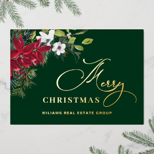 Frohe Weihnachten Firmengrüße Gold Folien Feiertagskarte