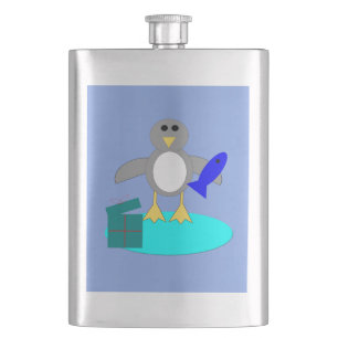 Frohe Weihnachten Fischen Pinguin Flaschen Flachmann