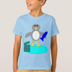 Frohe Weihnachten Fischen Pinguin Kinder T Shirt
