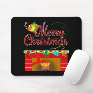 Frohe Weihnachten Fischer Strumpf Mousepad