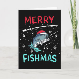 Frohe Weihnachten Fishmas Lustiges Angeln Fisch Ge Karte