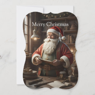 Frohe Weihnachten Flache Grußkarte Weihnachtsmann Karte