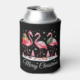 Frohe Weihnachten Flamingo Licht Weihnachtsmann Hu Dosenkühler