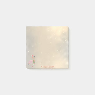 Frohe Weihnachten, Flamingo Weihnachtsmannmütze - Post-it Klebezettel