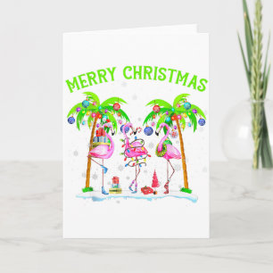 Frohe Weihnachten Flamingo Xmas Palmbaum Licht Tro Karte