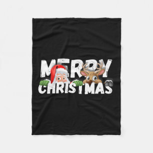 Frohe Weihnachten Fleecedecke