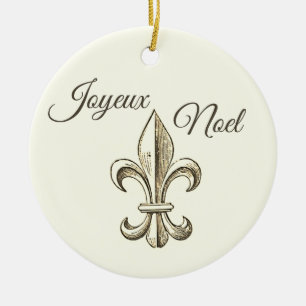 Frohe Weihnachten Fleur de lis Weihnachtsbaumanhän Keramik Ornament