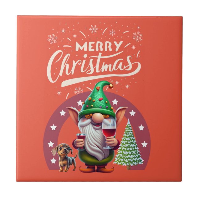 Frohe Weihnachten Fliese (Vorderseite)