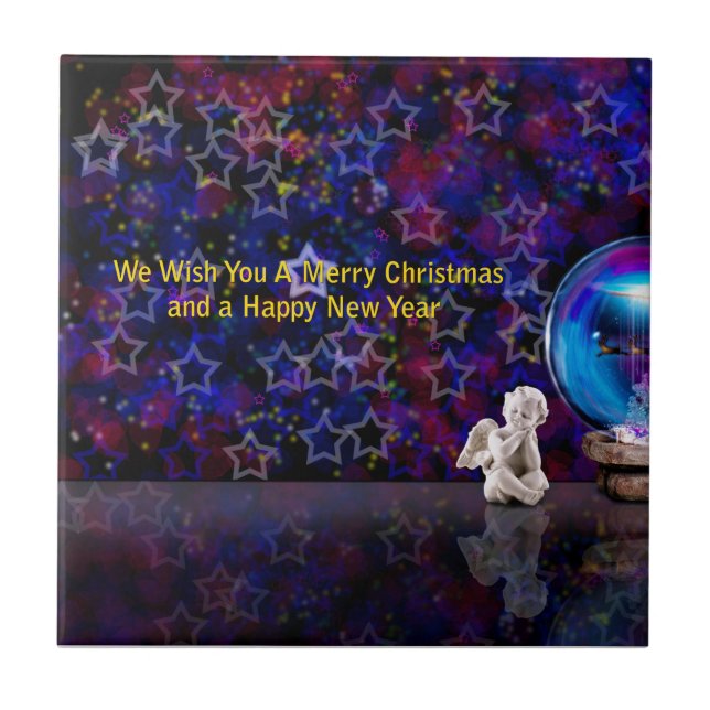 Frohe Weihnachten Fliese (Vorderseite)