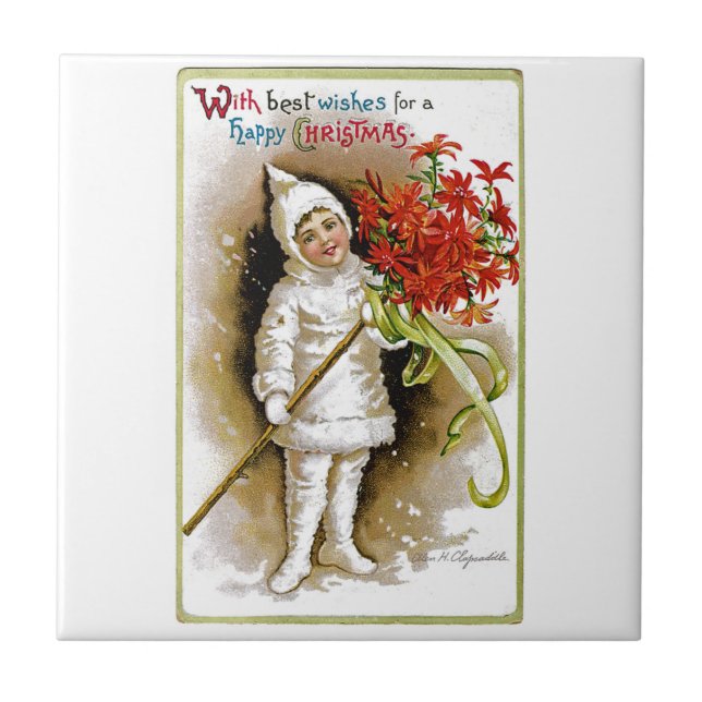Frohe Weihnachten Fliese (Vorderseite)