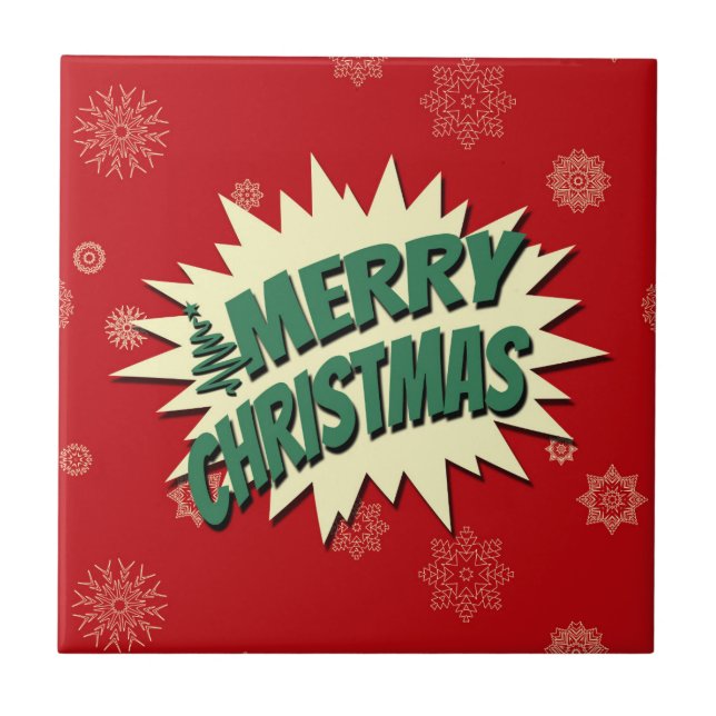 Frohe Weihnachten Fliese (Vorderseite)