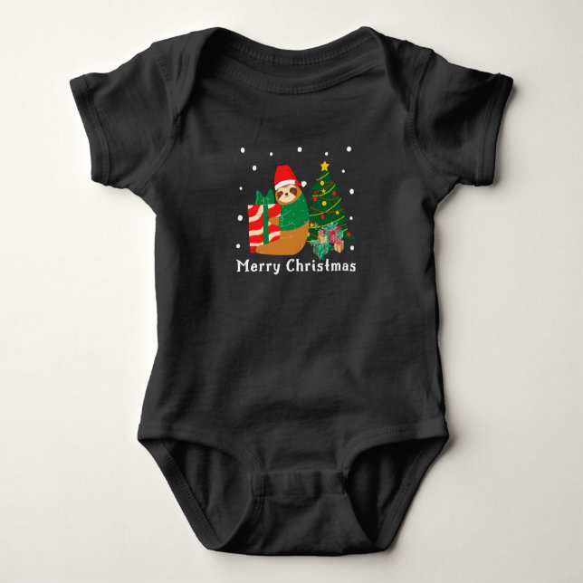 Frohe Weihnachten Flitterwochen Baby Strampler (Vorderseite)