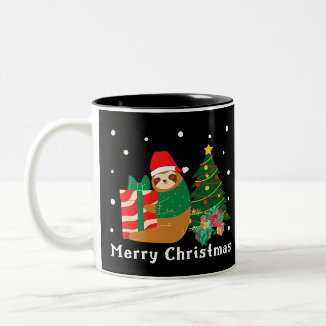 Frohe Weihnachten Flitterwochen Zweifarbige Tasse (Links)