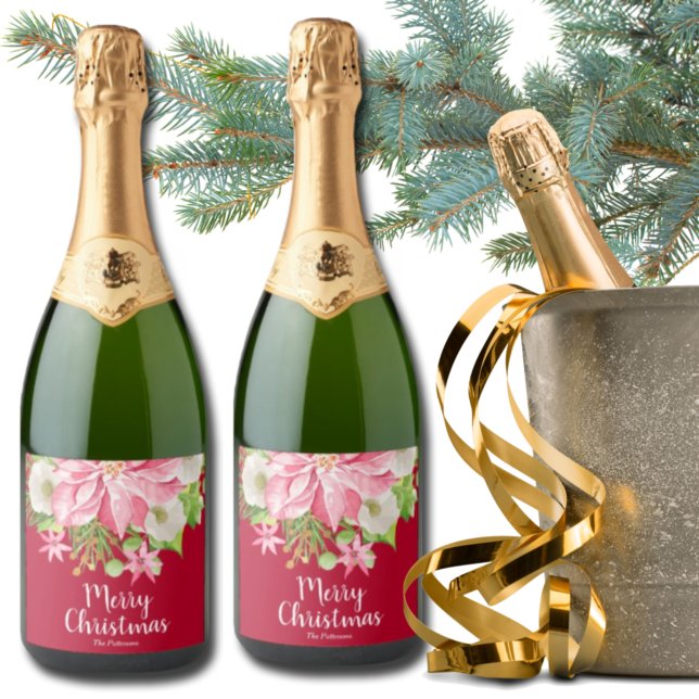 Frohe Weihnachten Floral Poinsettia Holiday Red (Von Creator hochgeladen)