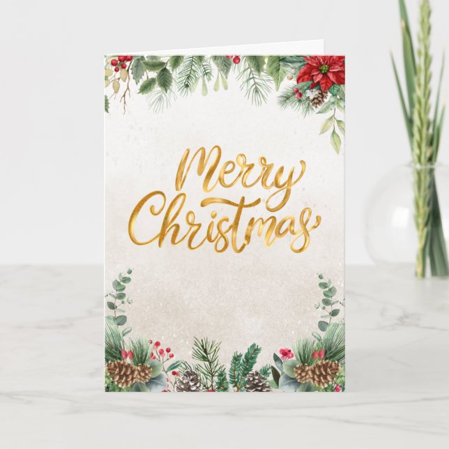 Frohe Weihnachten Florale Illustration (Vorderseite)