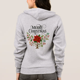 Frohe Weihnachten Florale Poinsettia Hoodie Feiert
