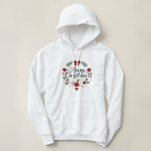 Frohe Weihnachten Floraler Kranz Hoodie