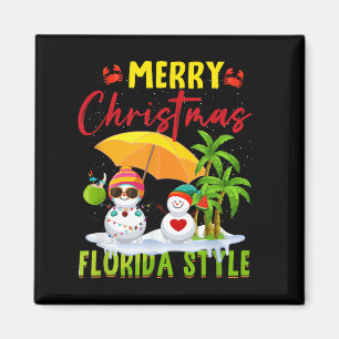 Frohe Weihnachten Florida Style Schneemann Sommerf Magnet
