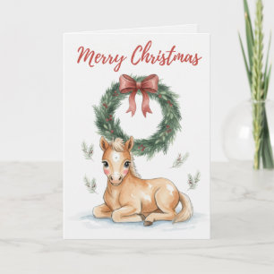 Frohe Weihnachten Fohlen Karte Süßer Pferdeliebhab