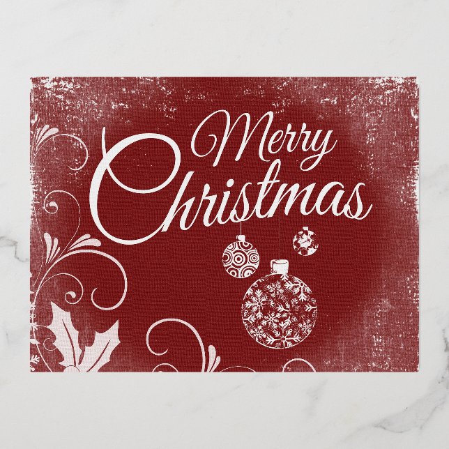 "Frohe Weihnachten" Folien Feiertagspostkarte (Vorderseite)