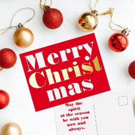 Frohe Weihnachten Folien Feiertagspostkarte