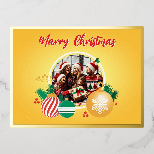Frohe Weihnachten Folien Feiertagspostkarte (Vorderseite)